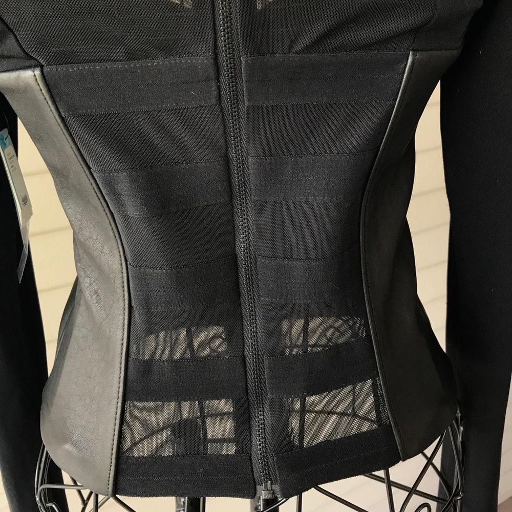 Alice + Olivia Black Lali Leather Detail Bustier - Picture 4 of 7